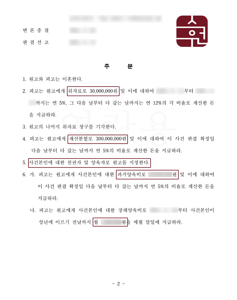 가정폭력이혼 위자료 3,000만 원 인정 이미지 2