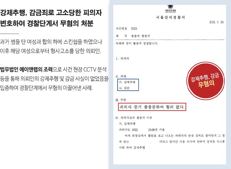 [혐의없음] 성추행 누명 스킨십 쌍방 합의 입증하면 '무혐의' 이미지 1