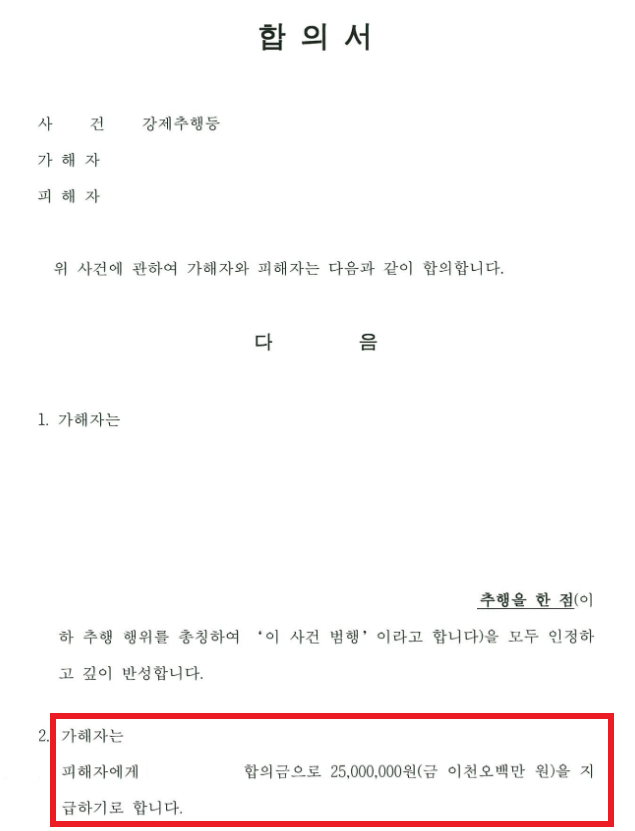 나의 강제음란재판에 대한 의견청취 ② (화해금/피해자증언/변호인선임료/재판기간/시민병원) 2