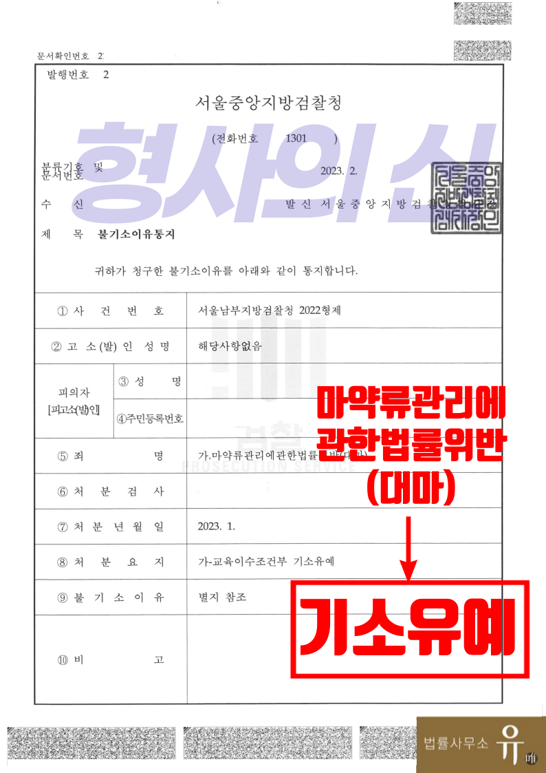 전문직시험 앞두고 우울증으로 대마흡연혐의-(마약류관리법)기소유예 | 로톡