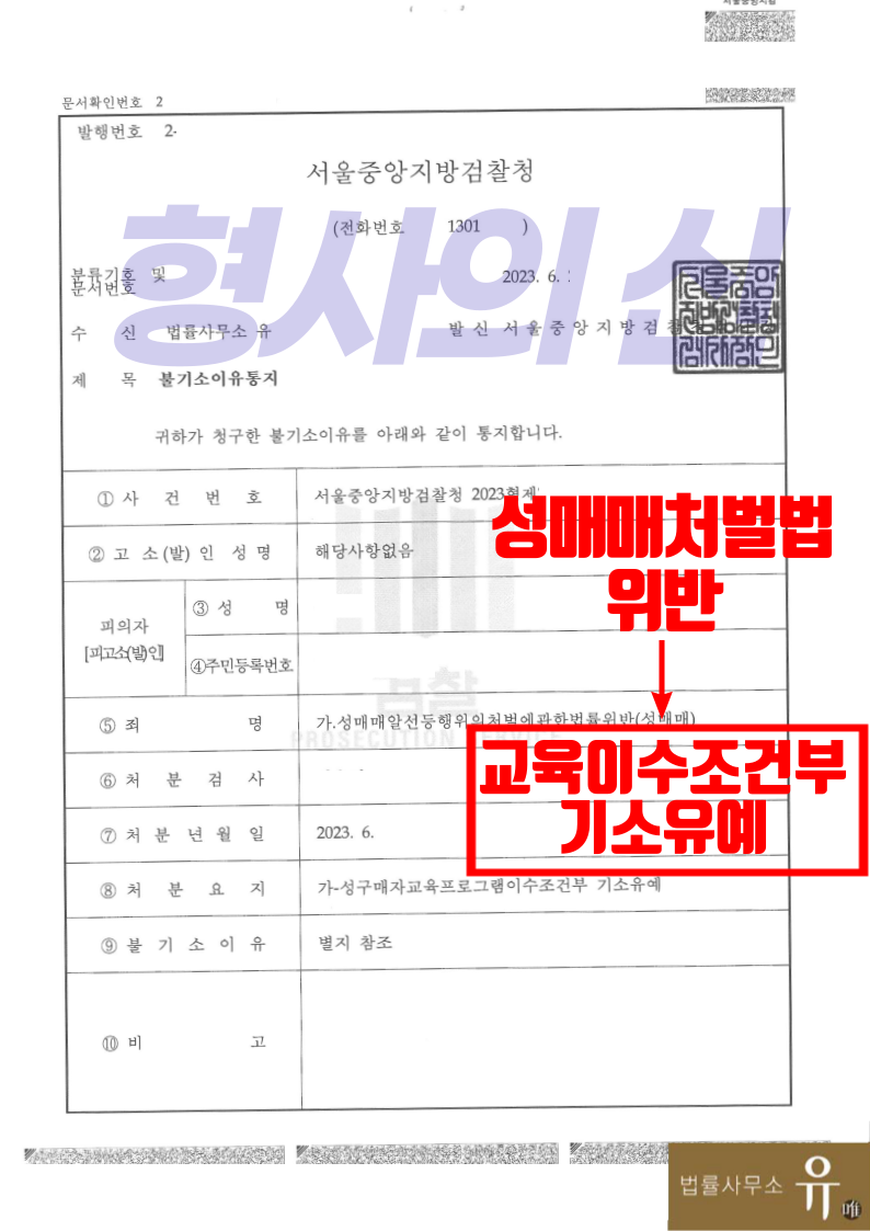 [형사의 신]카톡 조건만남 제안으로 성매매한 혐의-기소유예 이미지 2