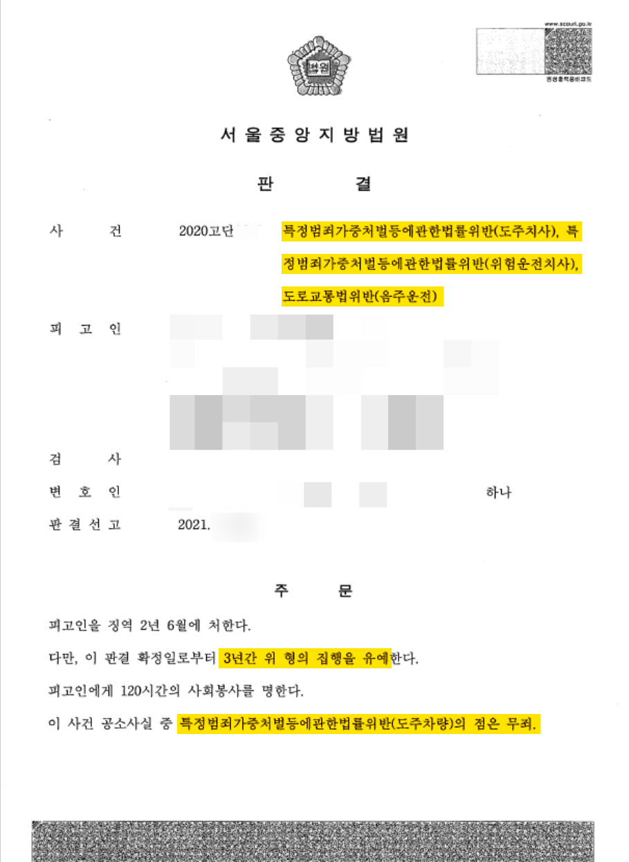 구속 기소된 음주운전 뺑소니 사망사고 무죄 사례 이미지 4