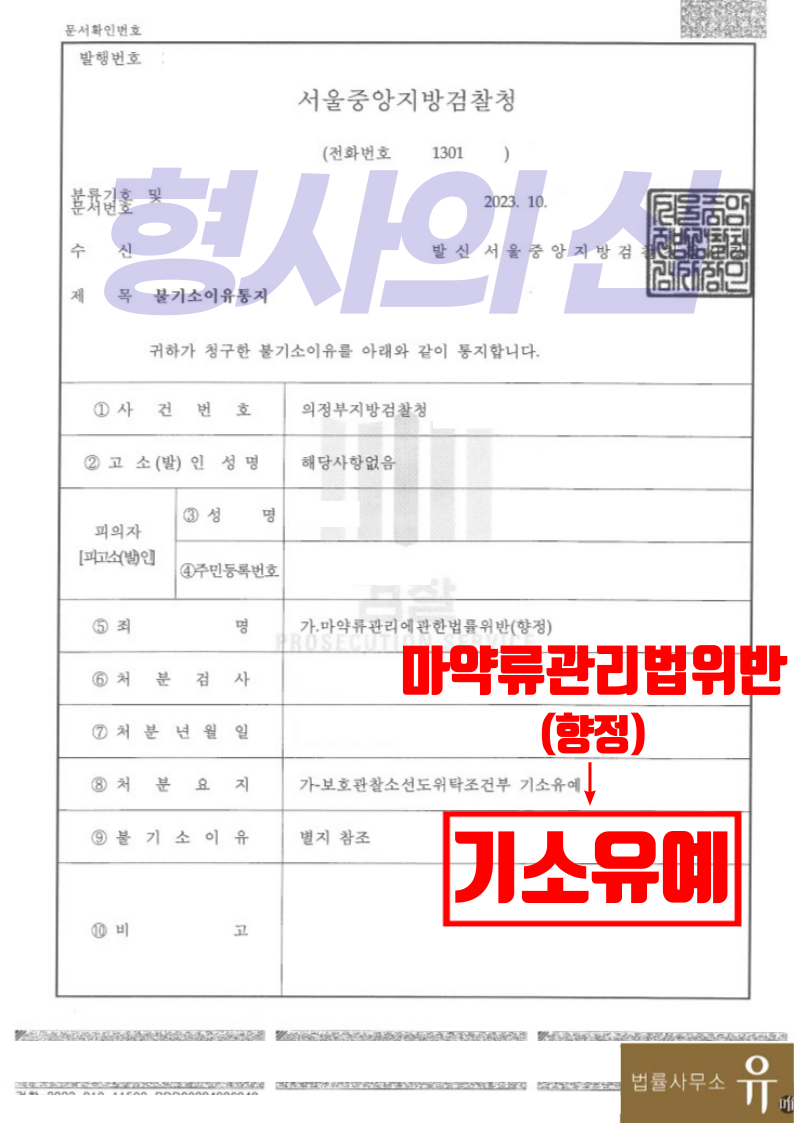 던지기로 구매 합성대마 클럽에서 흡입-기소유예(마약류관리법위반) 이미지 2