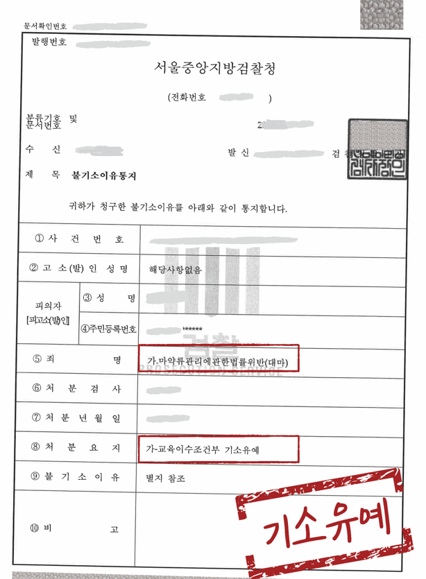 대마 교육이수조건부 기소유예 이미지 1