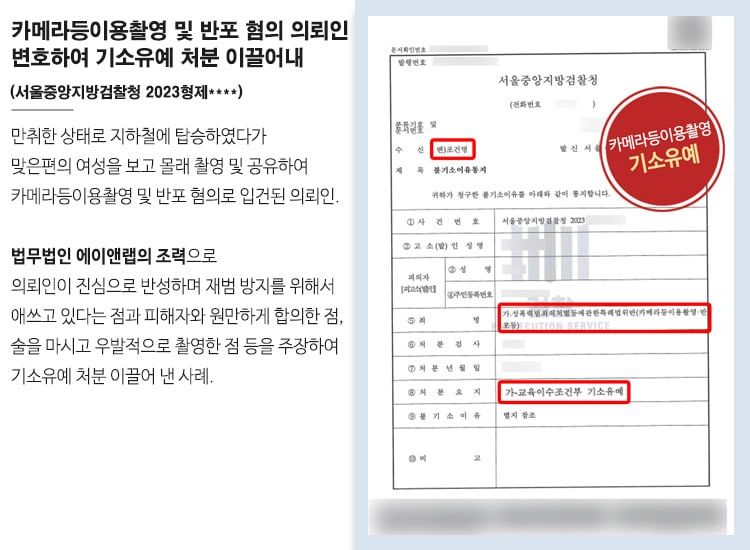 [기소유예] 술김에 찍은 몰카 공유했지만 전과 없도록 방어! 이미지 1