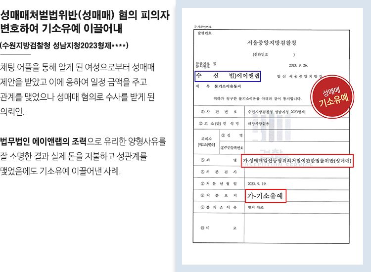 [기소유예] 랜덤 채팅으로 성매매, 선처 받으려면! 이미지 1