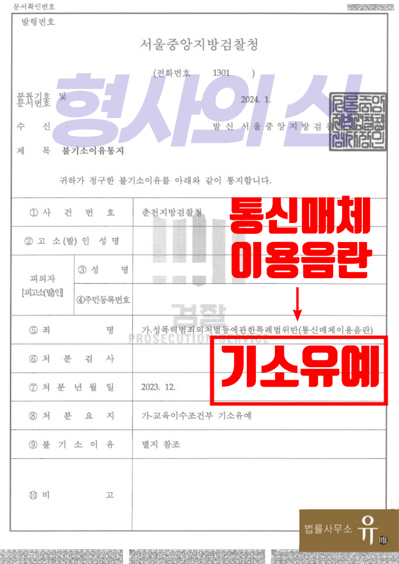 인스타그램으로 성기사진과 음란한 말 전송해 통매음고소-기소유예 이미지 2