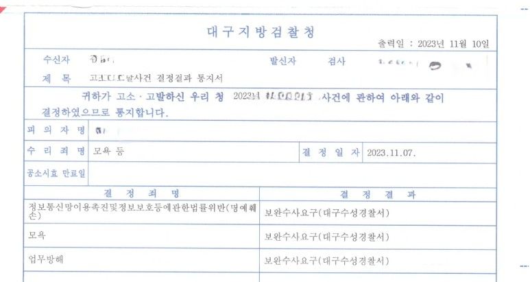 불송치결정 이의신청으로 보완수사요구 결정 이끌어낸 사례 이미지 1