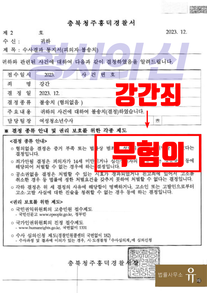 [형사의신] 연인관계에서 강간죄 고소당한 사건-무혐의(불송치) 이미지 2