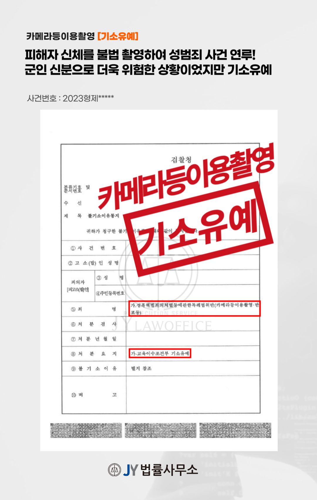군인 신분으로 몰카까지!? 최종 기소유예 이미지 1