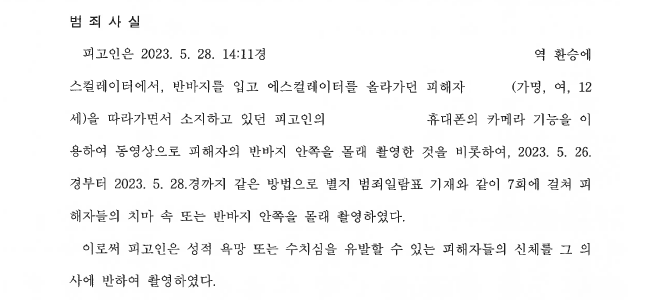 [지하철 몰카] 중학생 포함 불특정 다수의 여성들을 몰래 촬영 이미지 1