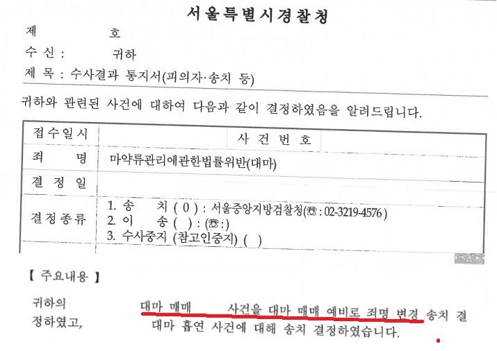 [마약사건] 대마 구매 및 투약 혐의를 기소유예로 방어성공 이미지 1