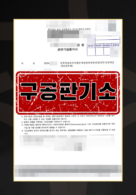 업무상위력등에의한추행(피해자)ㅣ구공판기소 이미지 1