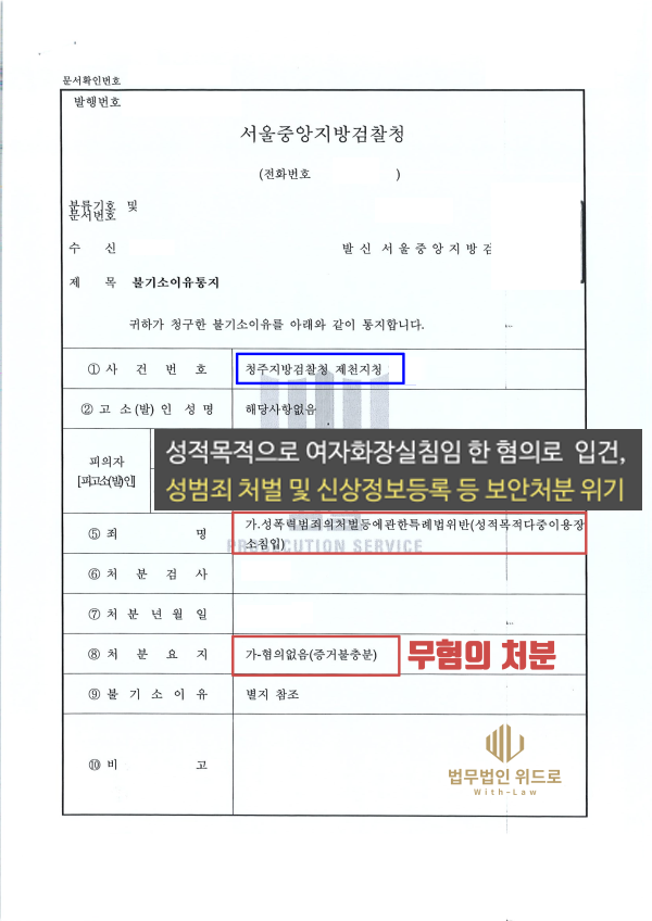 성적목적다중이용장소침입죄 무혐의 이미지 2