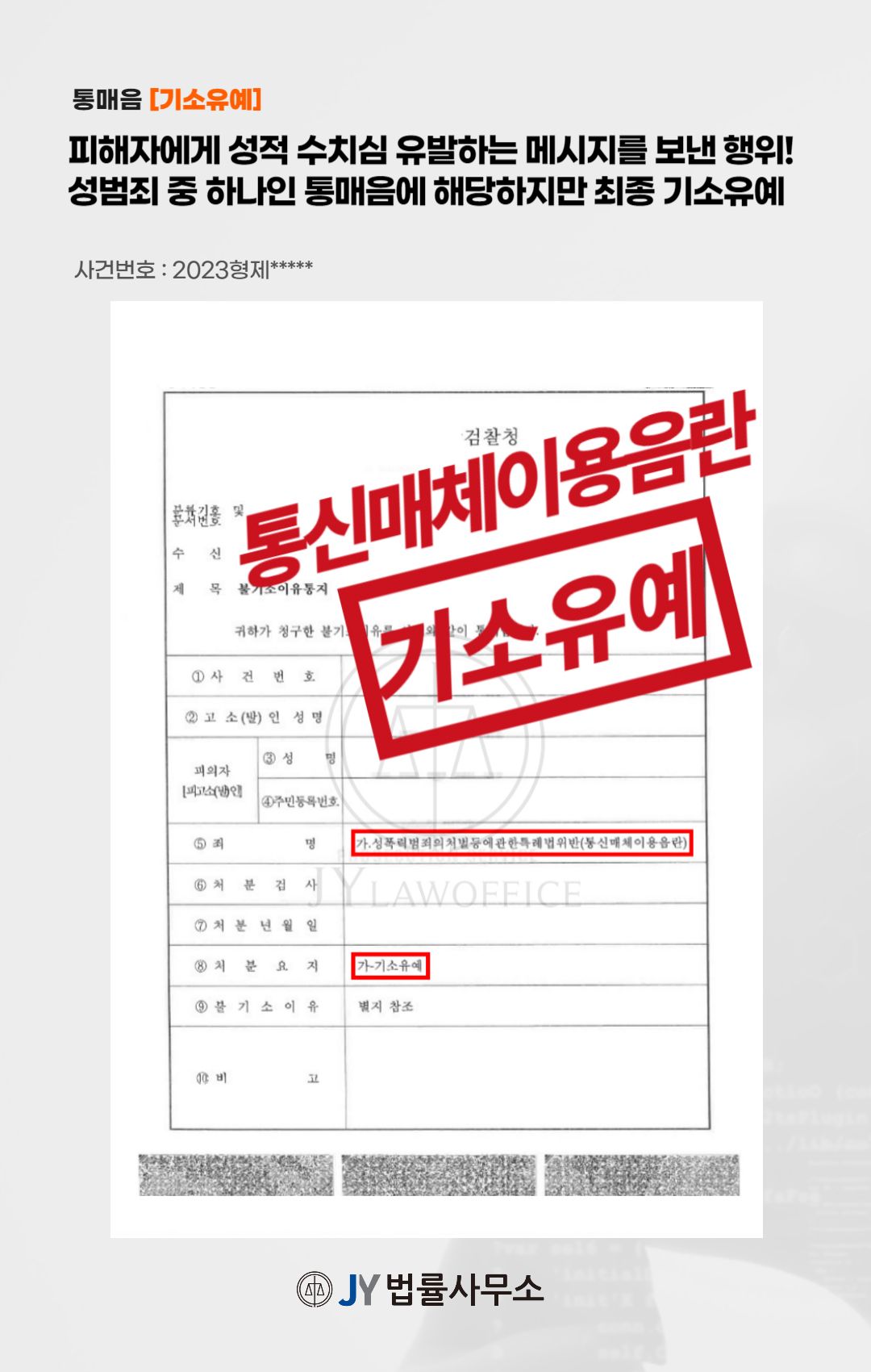 통매음, 성적 수치심 메시지 전달한 사실 있지만 기소유예 이미지 1