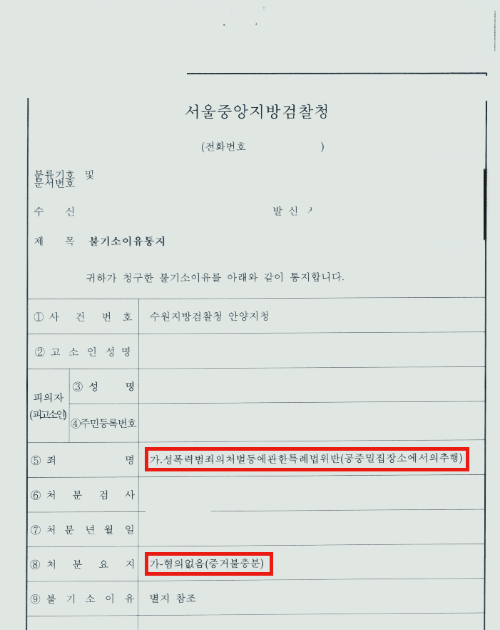 [지하철 추행 성공사례] 경찰에서 유죄로 송치된 사건, 무혐의! 이미지 2