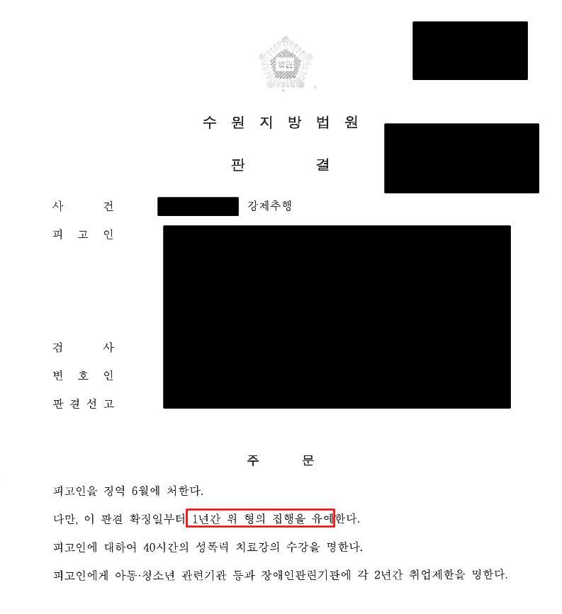 SNS통해 급만남 강제추행 - 집행유예 이미지 1