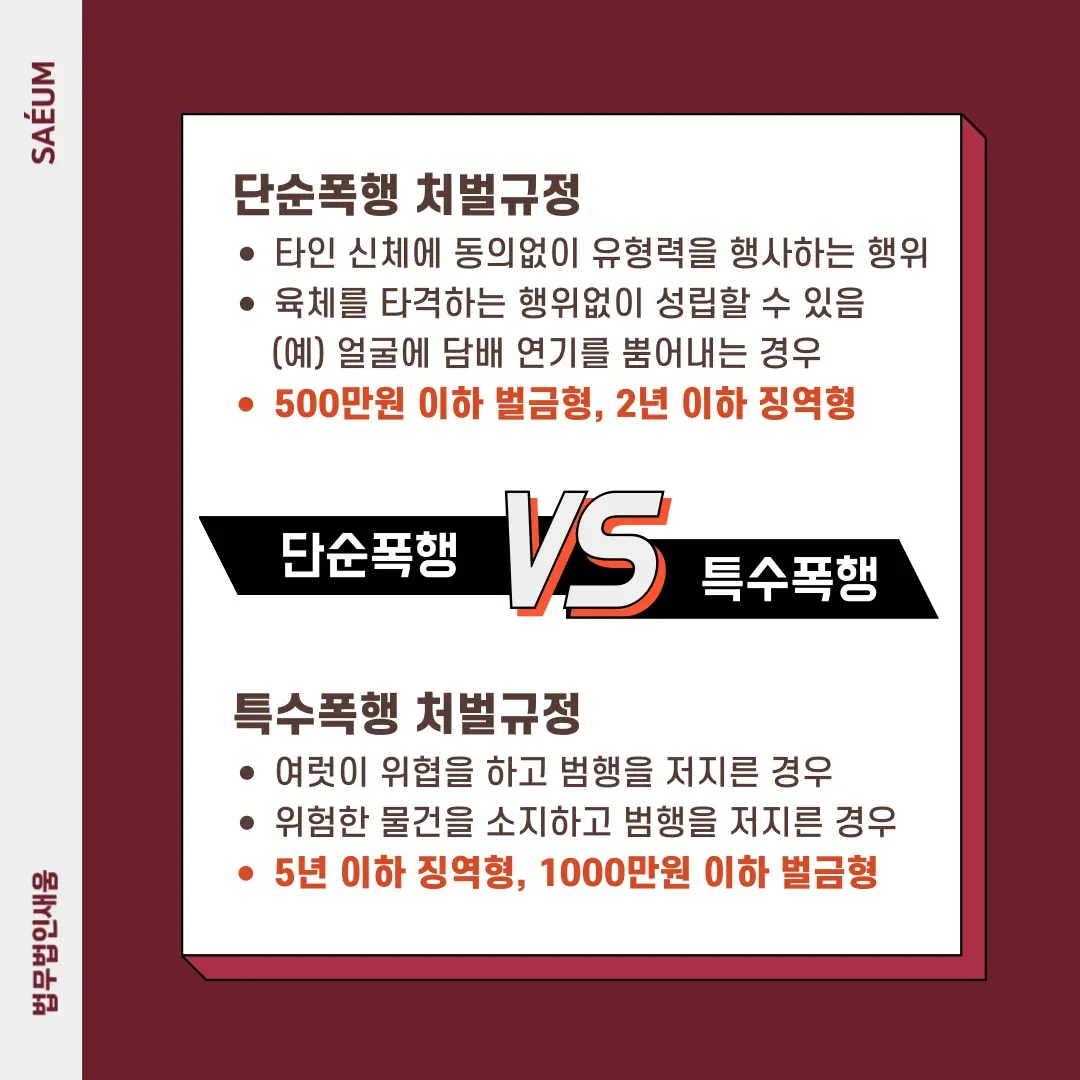 단순폭행 벌금 가능성 및 폭행죄 고소 시 대응 방안 이미지 1