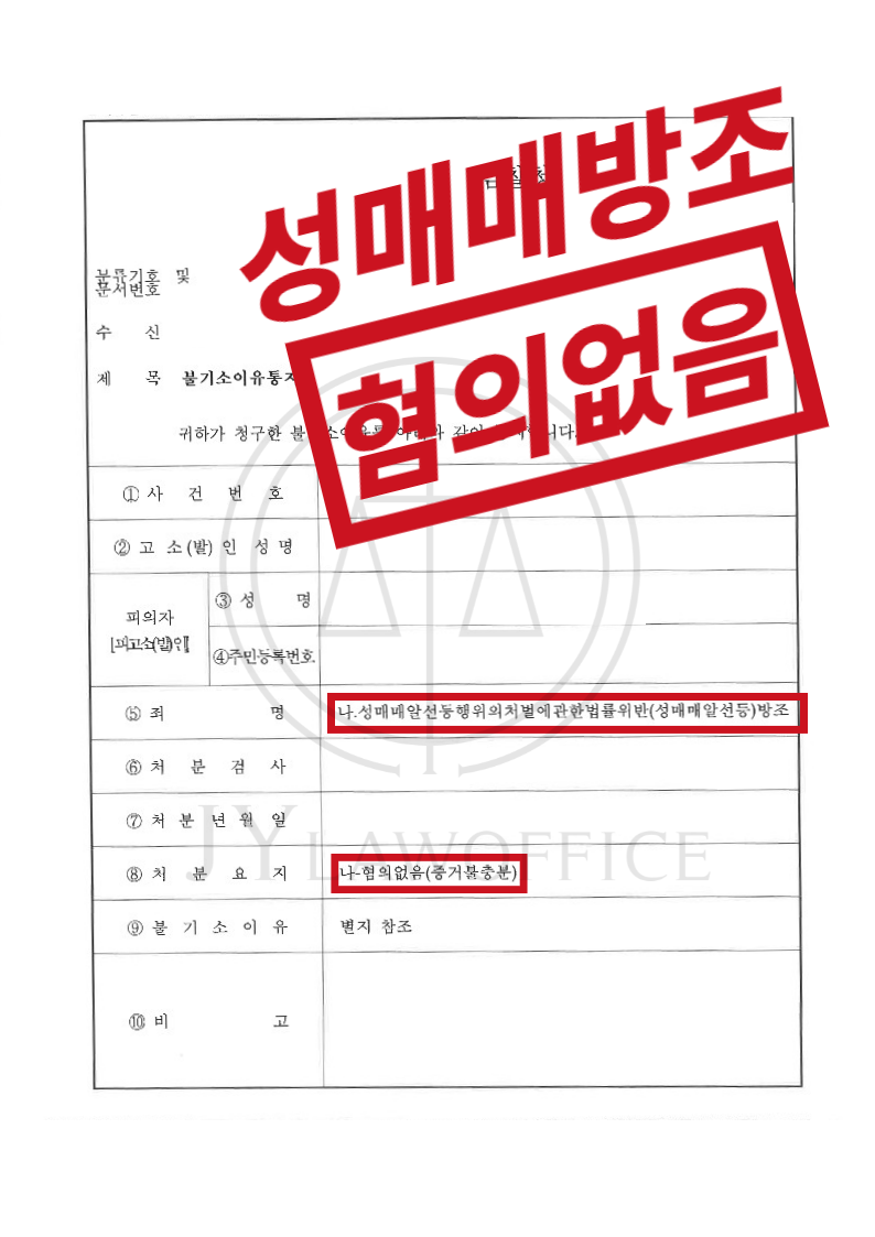 성매매방조, 일관된 진술로! 최종 혐의없음 이미지 1