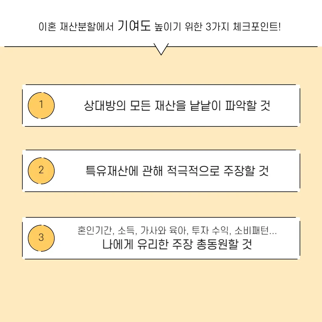 [이혼] 재산분할 시 기여도 높이는 법 3가지! 이미지 1