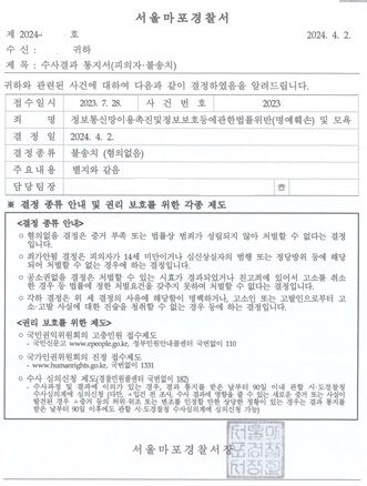 회사 동료와 메신저 대화중 명예훼손 모욕 불송치(혐의없음) 성공 이미지 1