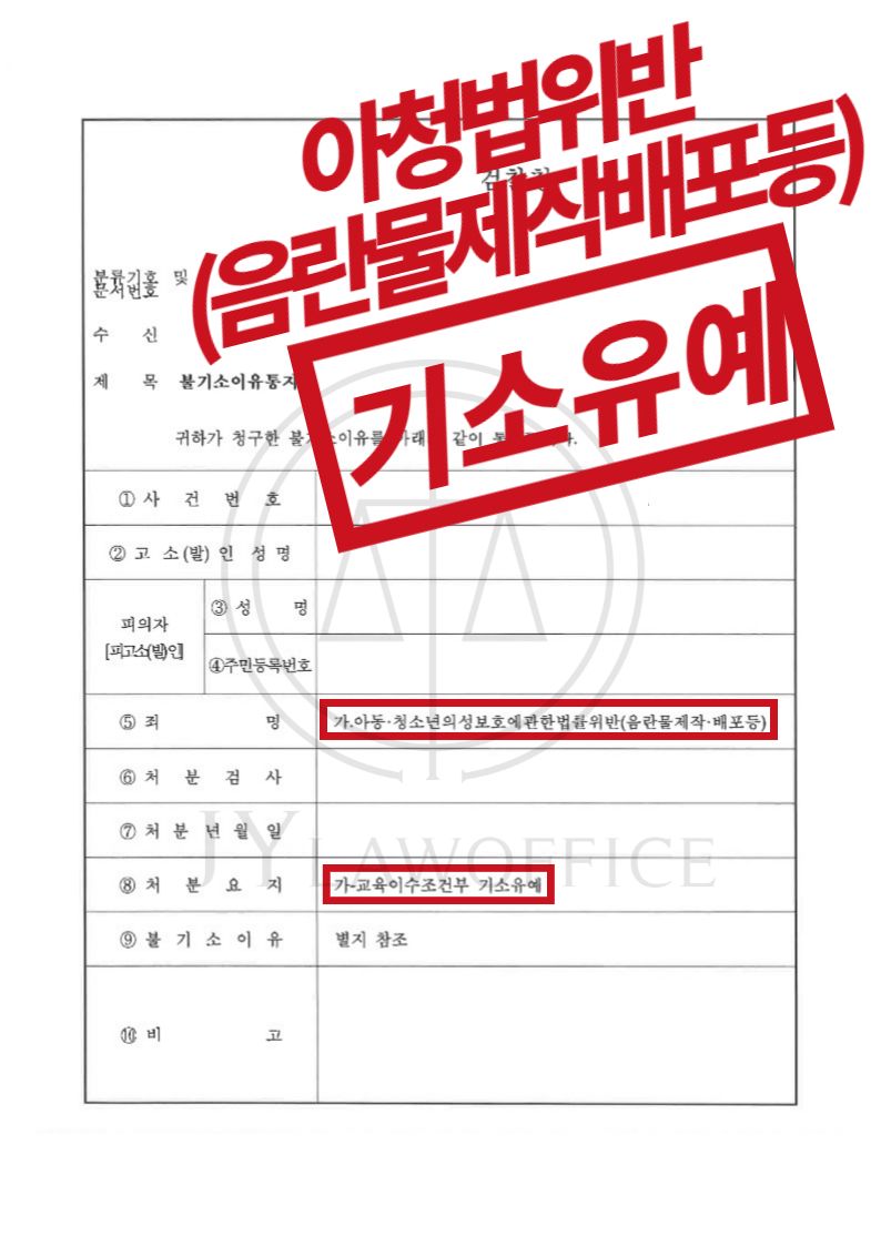 아청물배포, 철저한 사전 준비로 최종 기소유예 이미지 1