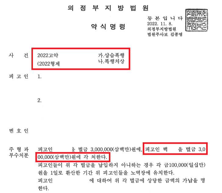[폭행 무죄선고] 약식명령 후 무죄판결 승소사례 이미지 1
