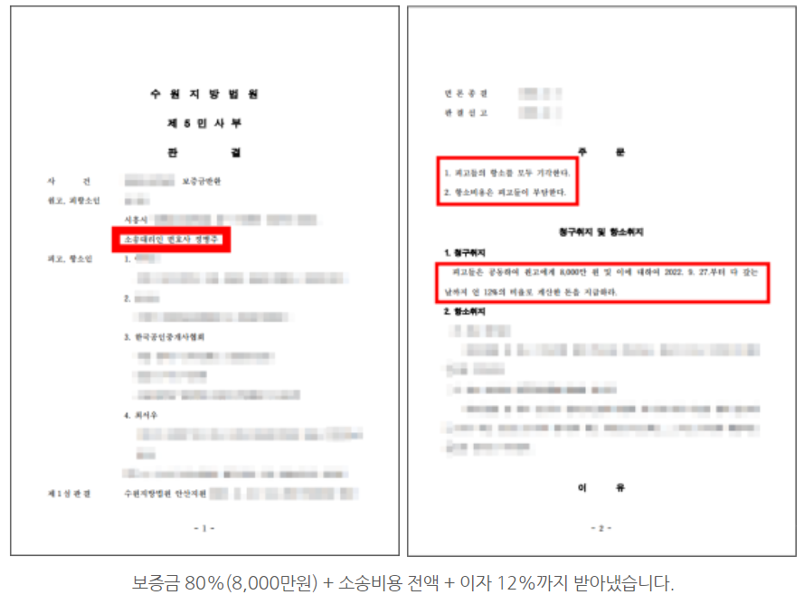 <보증금반환> 공인중개사 전세사기, 소송비용까지 받아 낸 사례 이미지 1