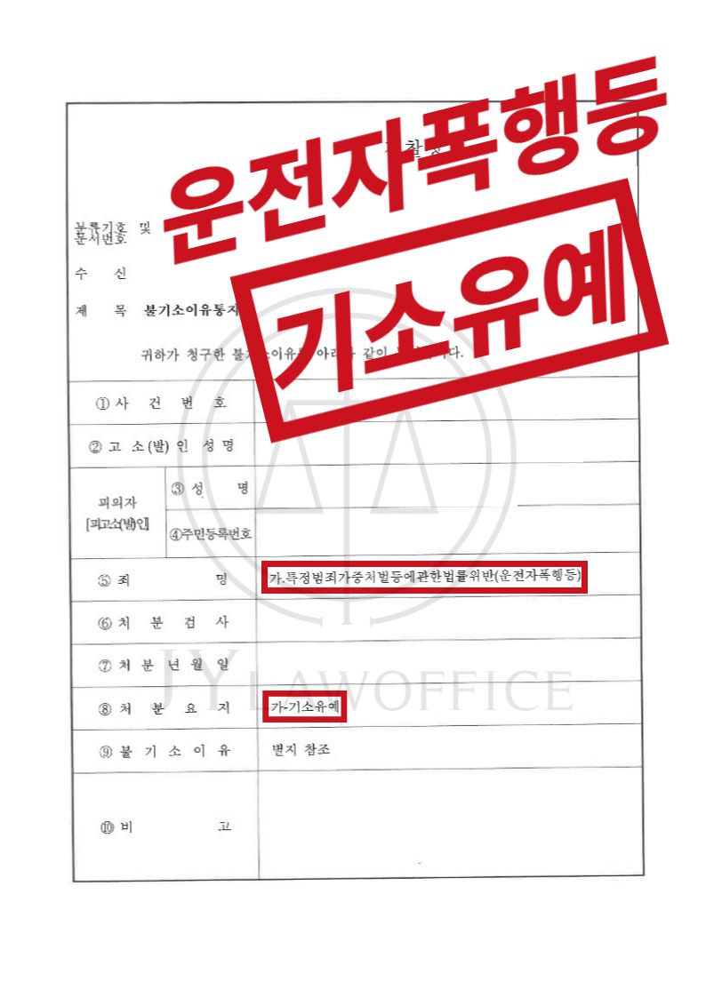 운전자폭행, 특가법에 따른 가중처벌 대상! 기소유예 이미지 1