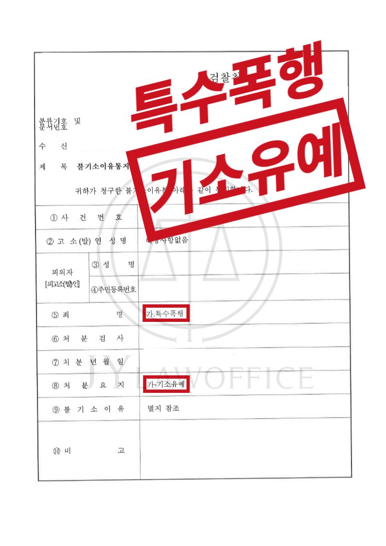 특수폭행, 위험한 물건으로 폭행한 행위 있지만 기소유예 이미지 1