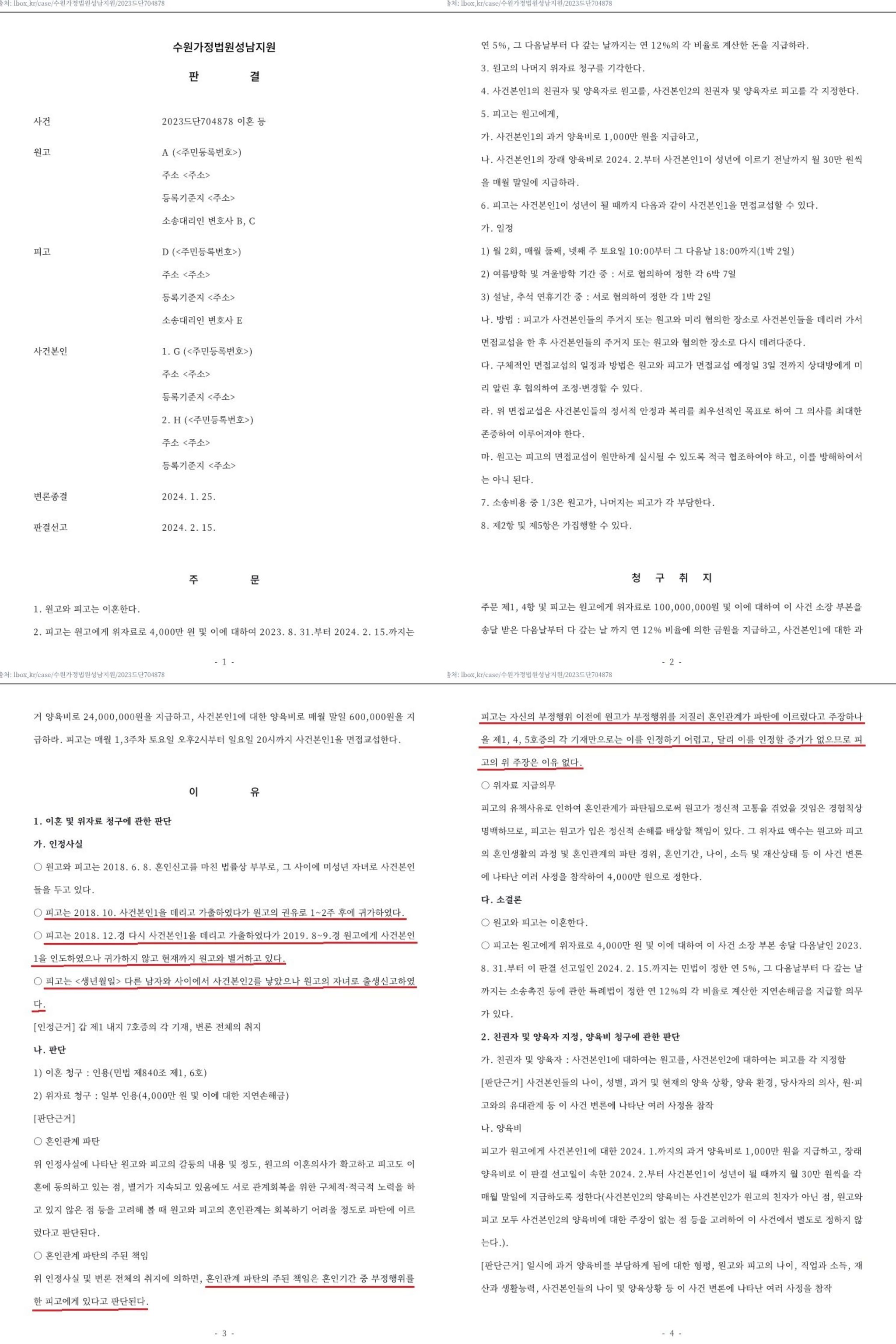 무단가출과 혼인파탄 책임의 정도 이미지 2