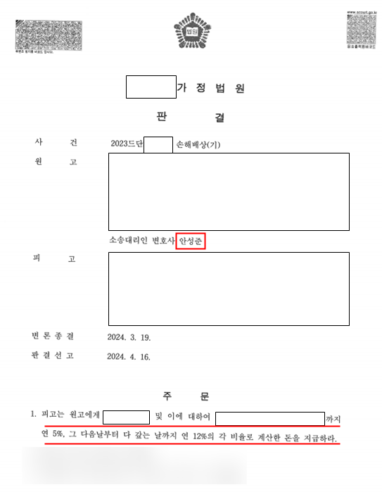 [승소사례] 상간소송 – 손해배상 승소 사례 이미지 2