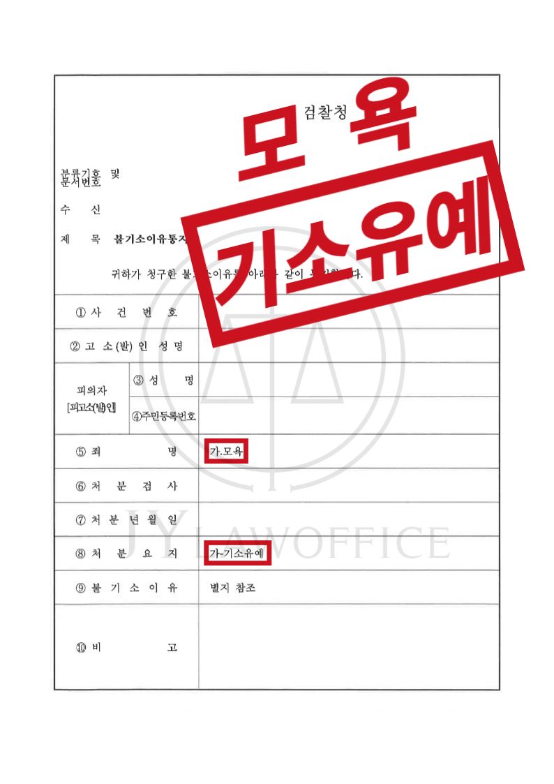 모욕, 진술의 일관성으로 최종 '기소유예' 이미지 1