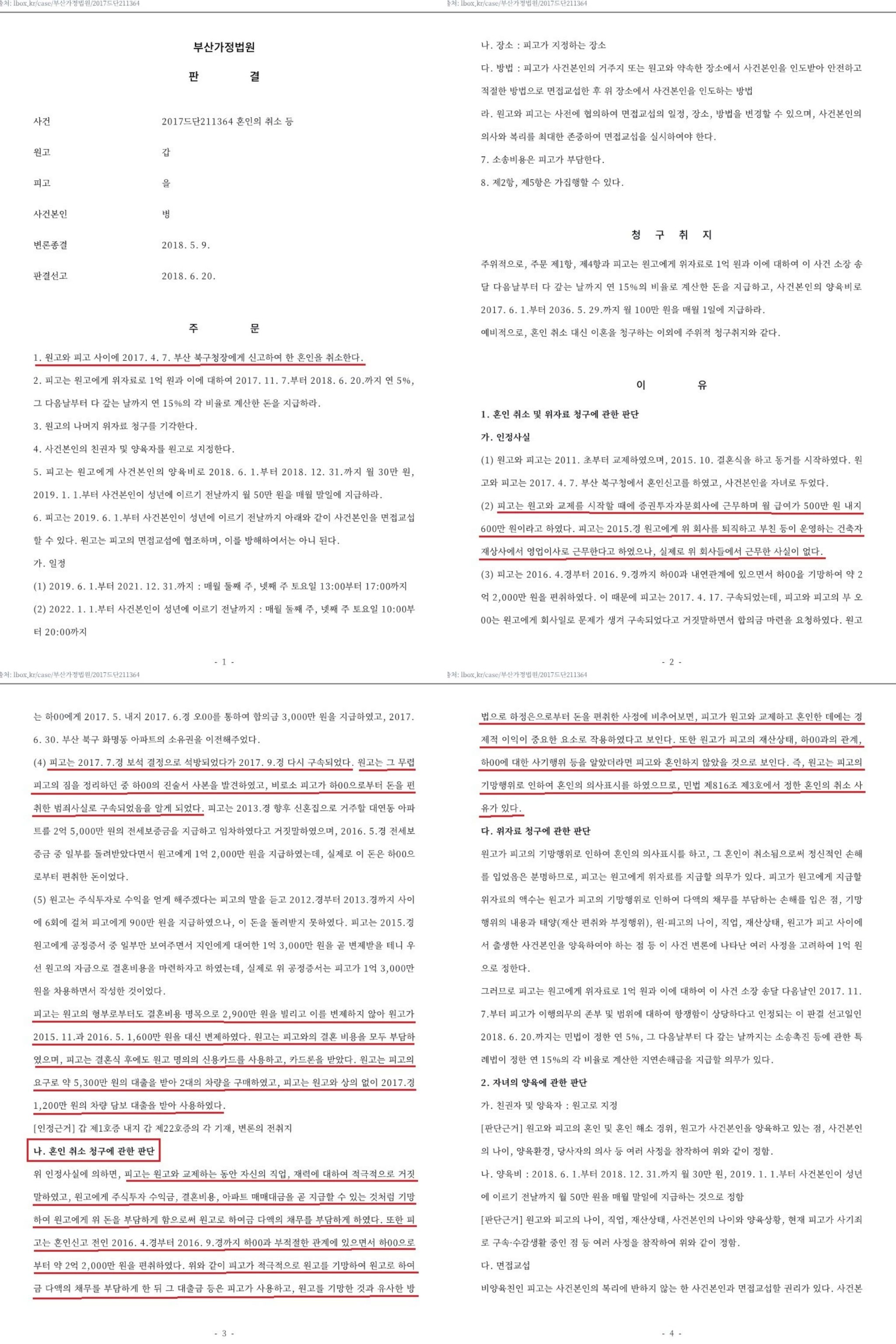 사기결혼과 혼인취소(또는 재판상 이혼) 이미지 2