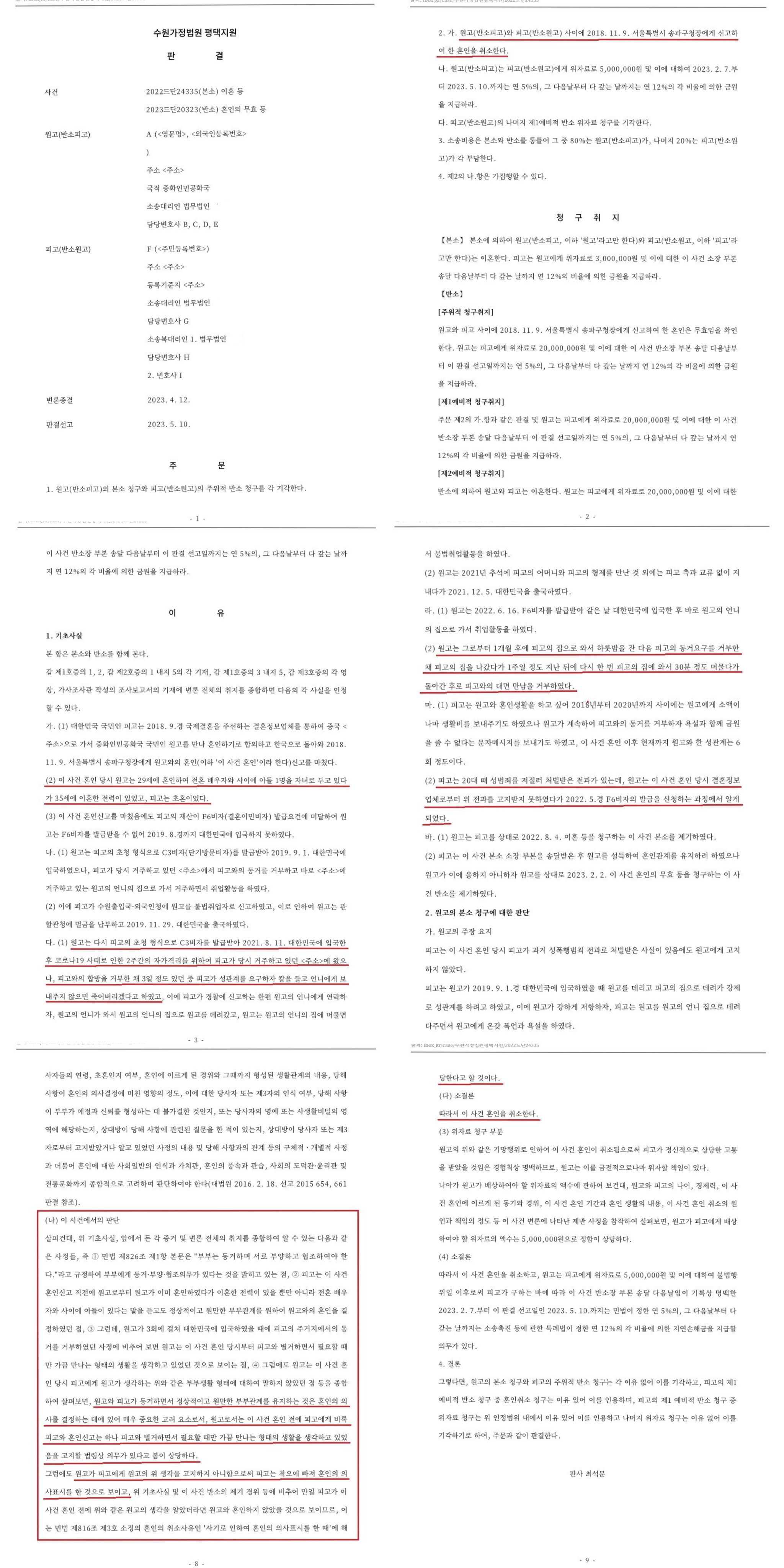 사기결혼과 혼인취소(또는 재판상 이혼) 이미지 3