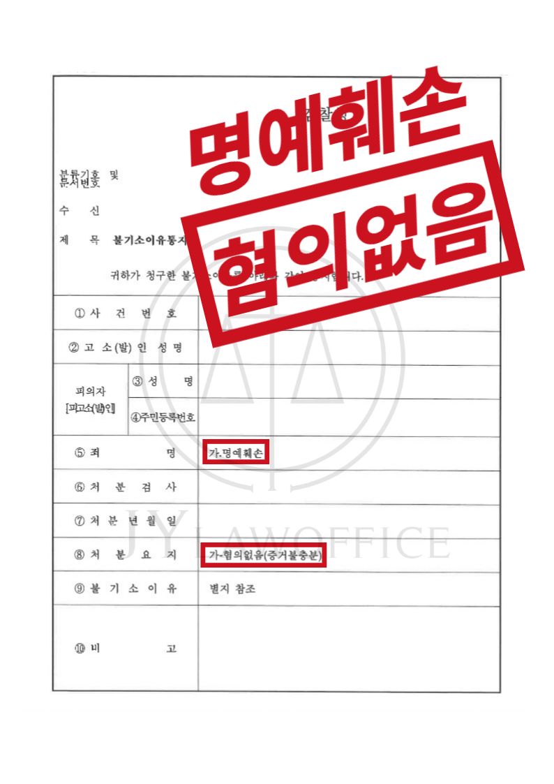 명예훼손, 현명한 대처로 최종 '혐의없음' 이미지 1