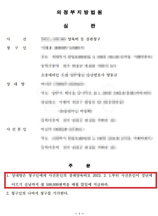 양육비 등 심판청 이미지 1