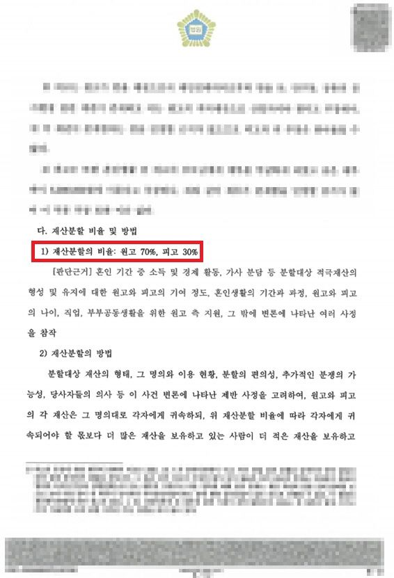 이혼 - 기여도70%인정 이미지 2
