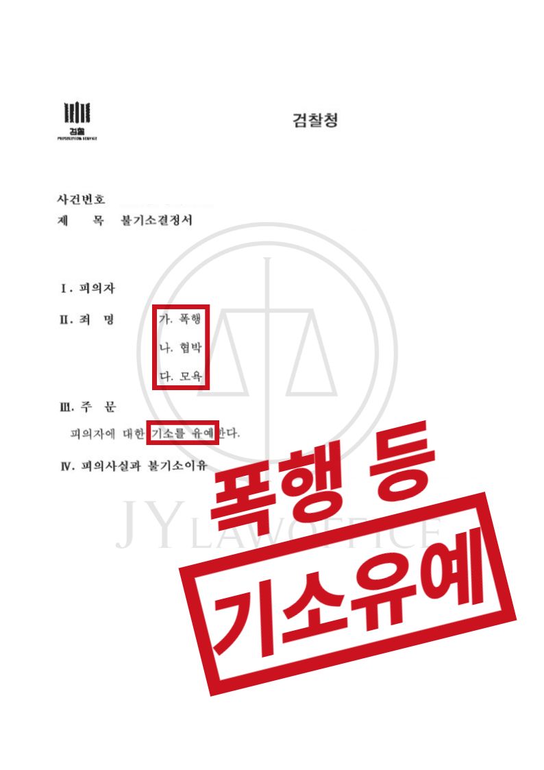 폭행/협박/모욕, 기소유예 이미지 1