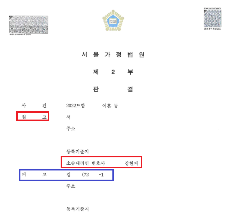 [혼인기간 20년, 재산분할 55%] 전업주부 재산분할 승소사례 이미지 1