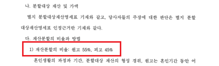 [혼인기간 20년, 재산분할 55%] 전업주부 재산분할 승소사례 이미지 1