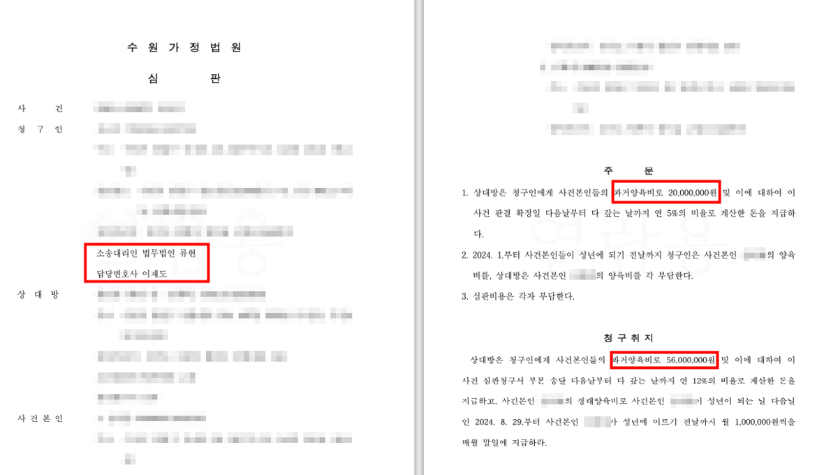 [원고일부승] 양육비 이미지 1