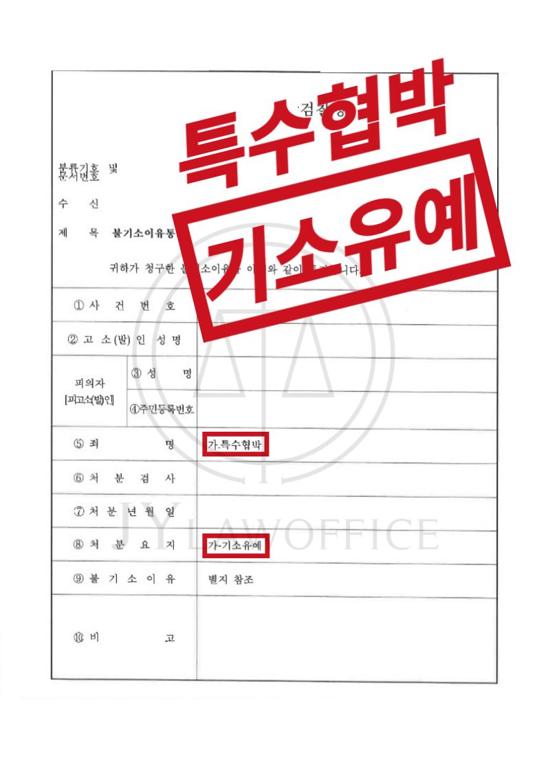 특수협박, 맞춤 대응으로 기소유예 이미지 1