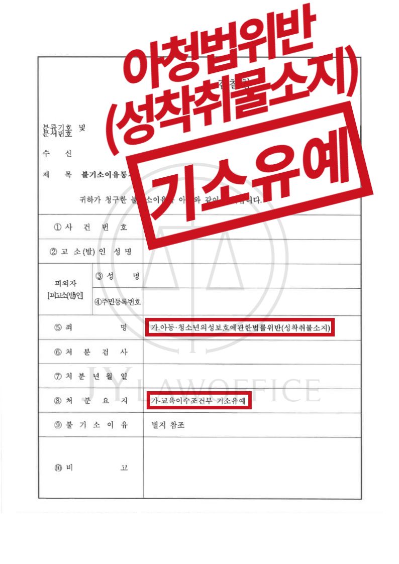 아청음란물소지, 기소유예 이미지 1