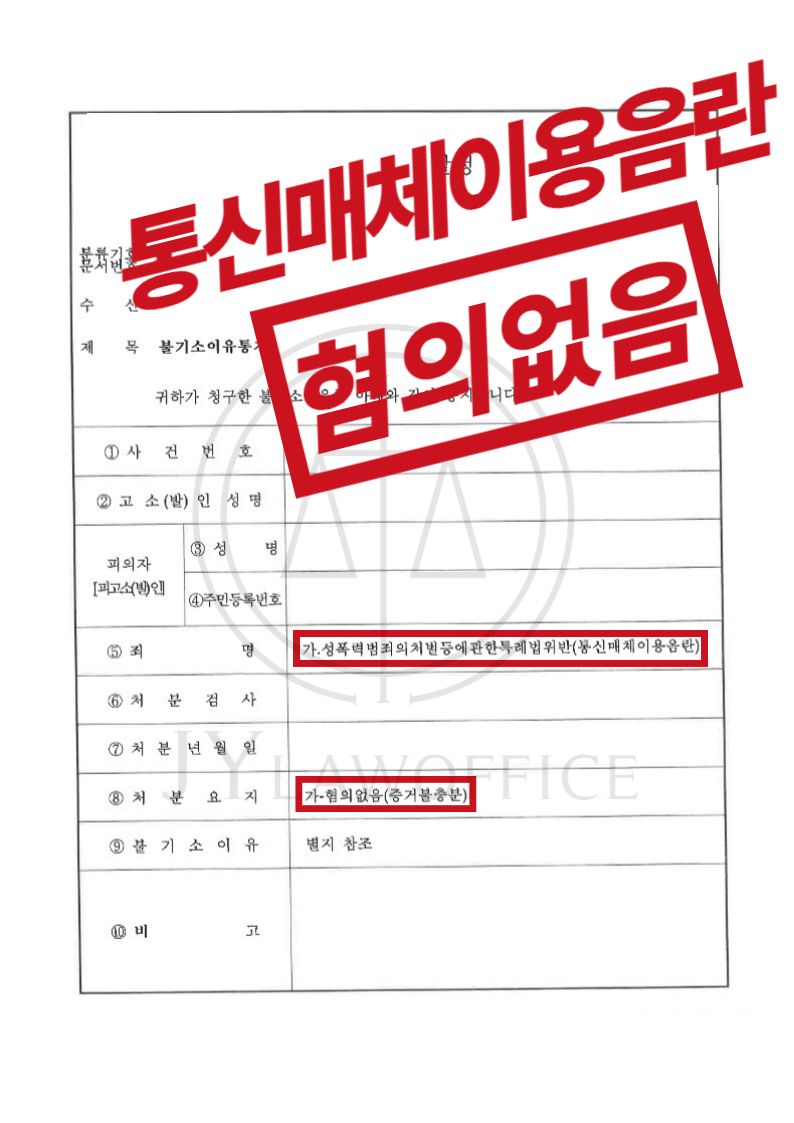 통신매체이용음란죄, 혐의없음 이미지 1