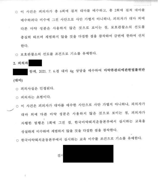 [성공사례] 대마 '6회' 매수자 기소유예 처분! 이미지 2