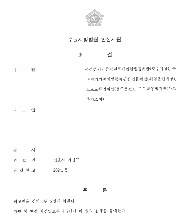 음주3진, 도주치상, 위험운전치상, 사고후미조치 ㅣ 집행유 이미지 2