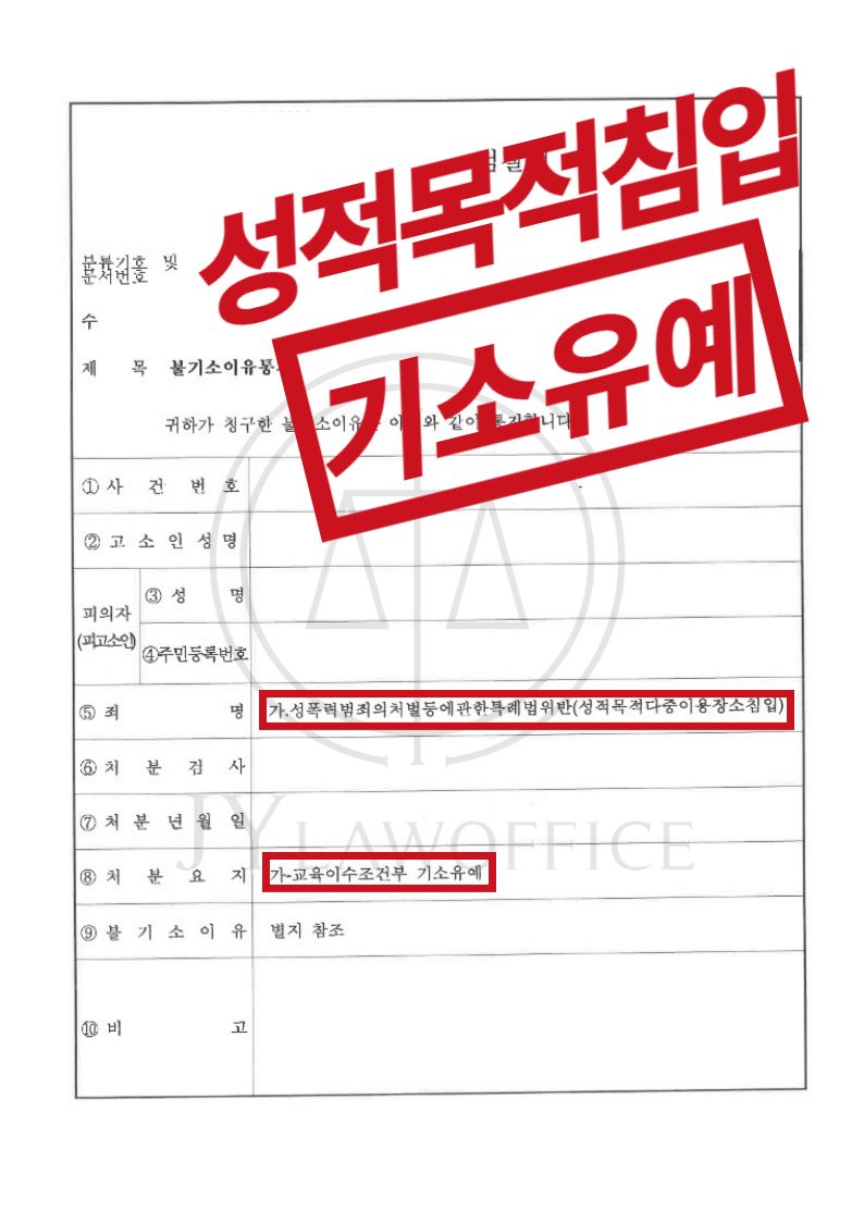 여자화장실침입/성적목적침입, 기소유예 받는 법 이미지 1