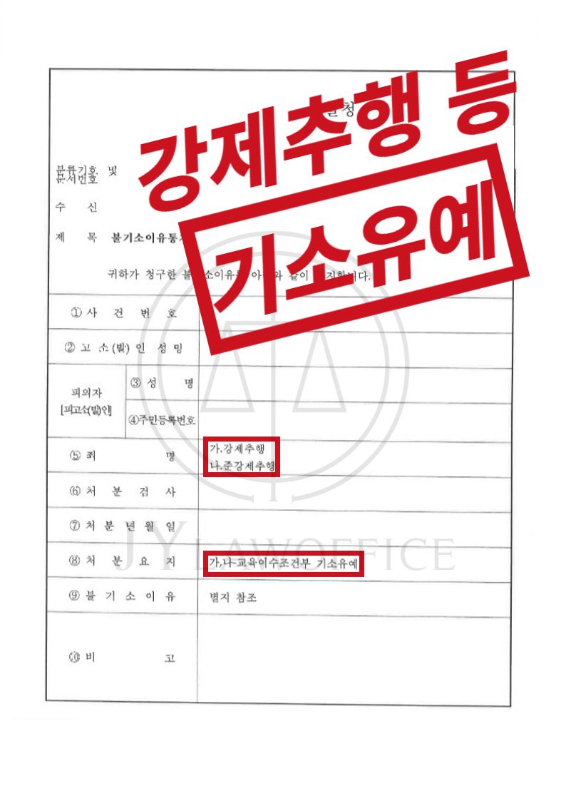 강제추행/준강제추행, 전과없는 기소유예 이미지 1