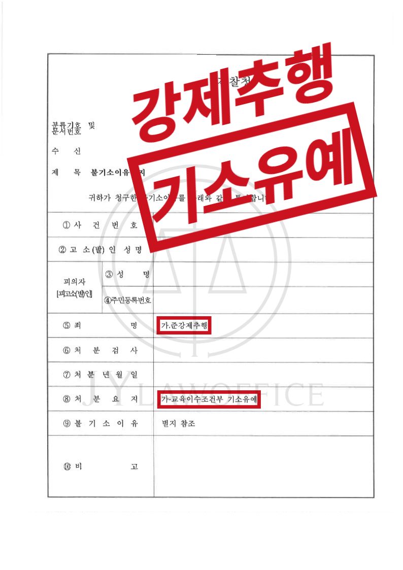 준강제추행, 전과 없는 기소유예 이미지 1